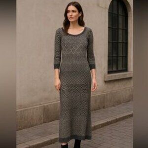 Anthropologie Sparrow Politico Gray Sweater Maxi Dress Size L